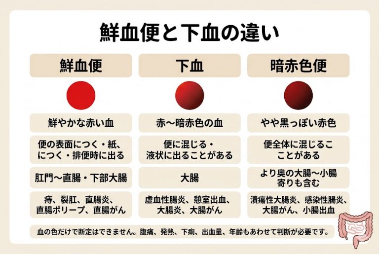 お尻から真っ赤な血が出る原因は?|鮮血便・下血の違いと受診の目安を専門医が徹底解説