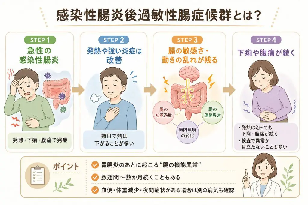 発熱は治ったのに下痢と腹痛が続く原因｜感染性腸炎後IBSの治療例
